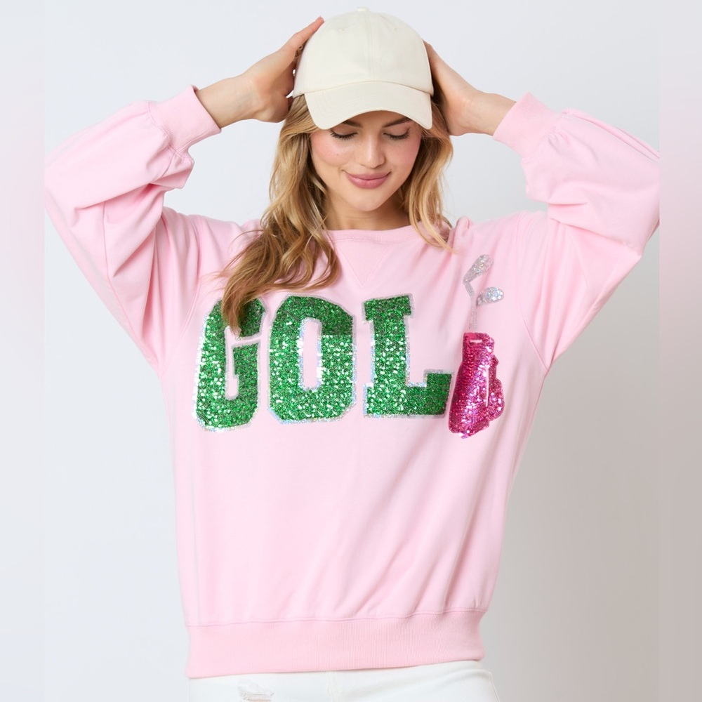 F21 new fantastic fawn sequence white or pink small medium, large oversize golf - Picture 3 of 6